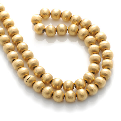 Mens gold bead necklace Clearance