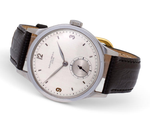 Patek Philippe. A rare stainless steel wristwatchCase No. 626943, Movement No. 922293, 1940s