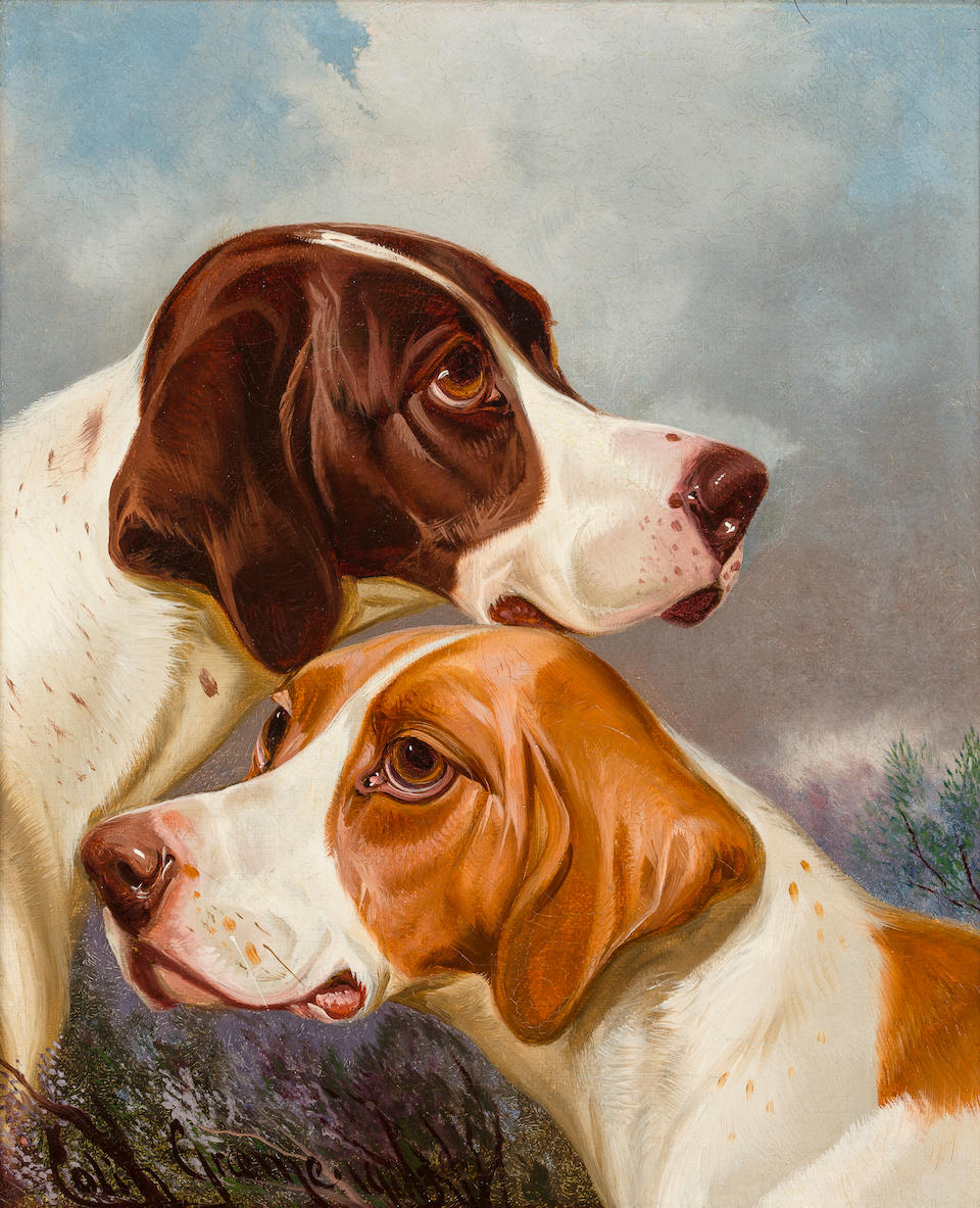 Colin Graeme Roe (British, 1850-1910) Setters; Pointers: Two 12 x 10 in. (30.5 x 25.4 cm.)