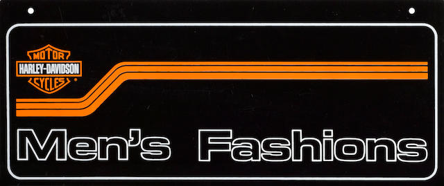 A Harley-Davidson Mens fashion sign,