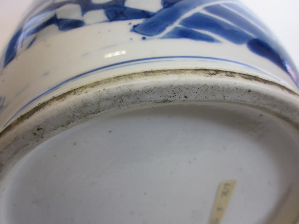 A blue and white porcelain rouleau vase Kangxi Period