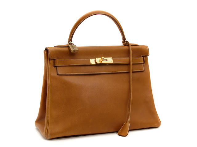 An Herm&#232;s tan leather Kelly handbag