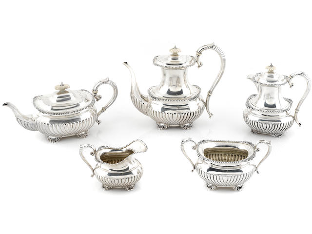 A Canadian sterling silver five piece tea and coffee service by Henry Birks & Sons, Ltd., Montreal & Quebec, 1952-1954