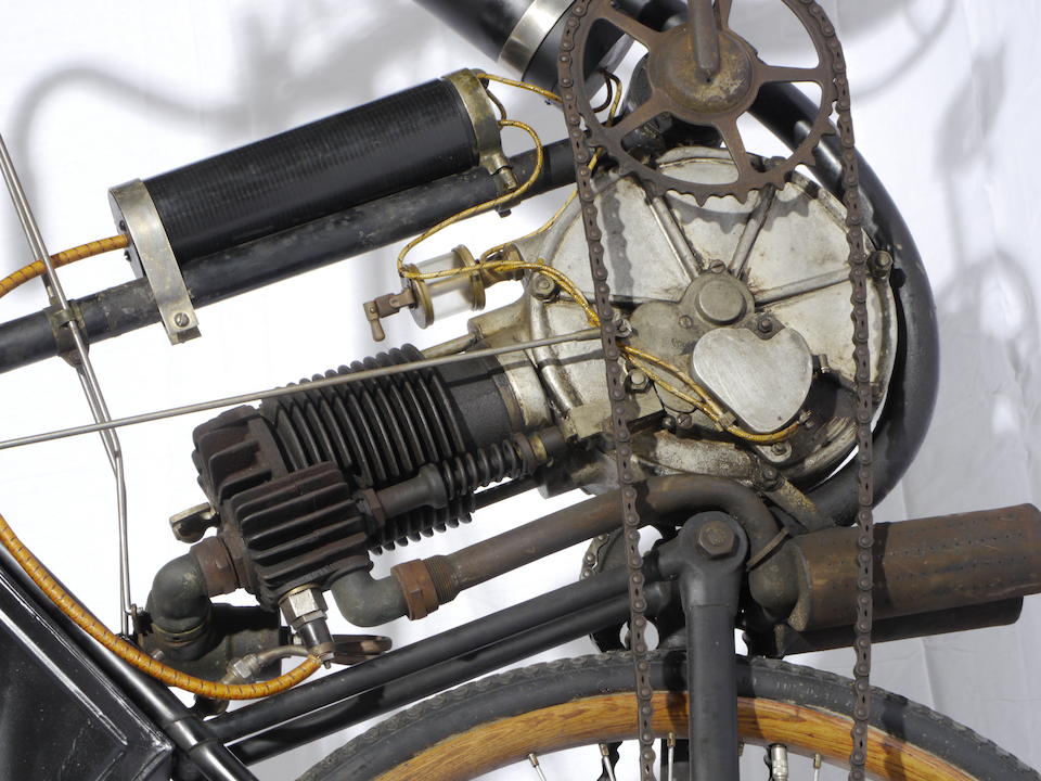 One of the earliest American motorcycles, progenitor of the Pope motorcycle, ex-Indian Motorcycle Museum, Manthos Collection,1902 American Cycle Company "Rambler" 2&#188;hp Model 'B' Motorcycle Frame no. 280 Engine no. 280