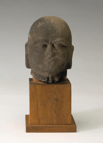 A carved stone head of a luohan Song dynasty