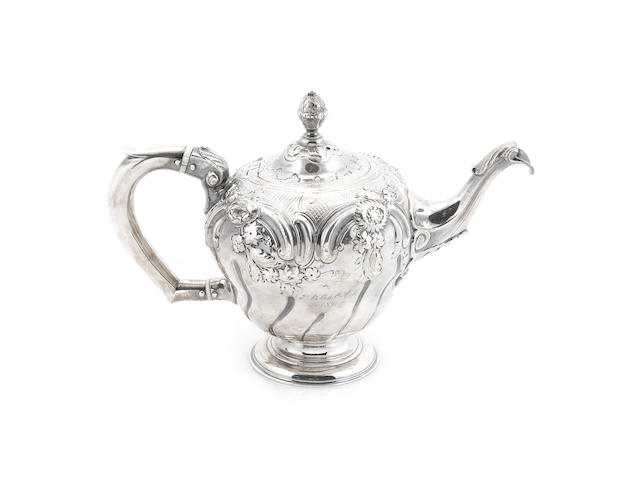 A George III sterling silver bachelor's teapot probably by John Bayley, London 1758