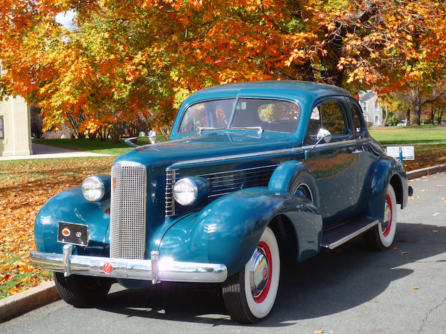 Restored to award-winning specifications by Wayne Collier,1937 LaSalle Model 5027 Rumble Seat Sport Coupe with Dual Sidemounts  Chassis no. 2239275