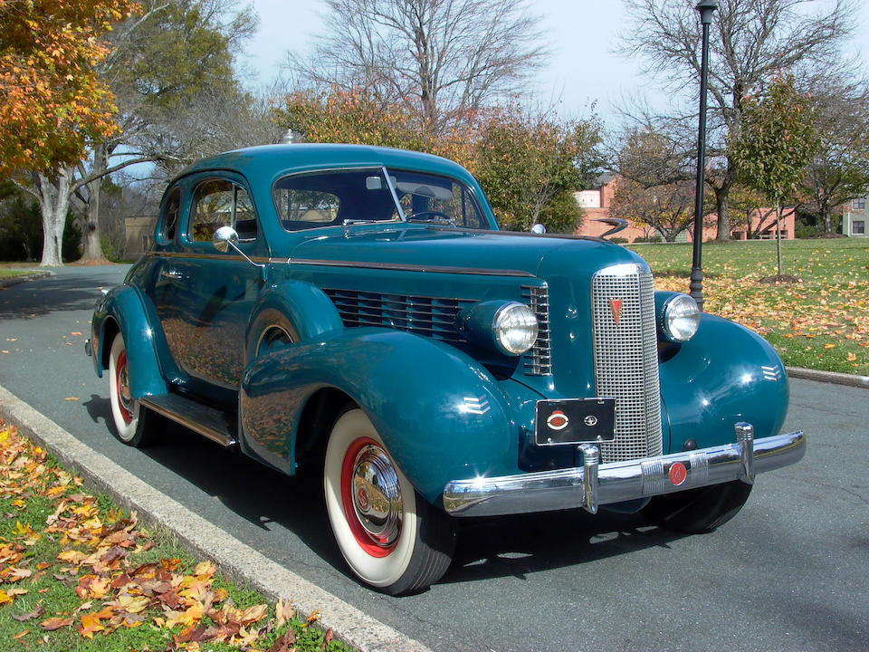 Restored to award-winning specifications by Wayne Collier,1937 LaSalle Model 5027 Rumble Seat Sport Coupe with Dual Sidemounts  Chassis no. 2239275