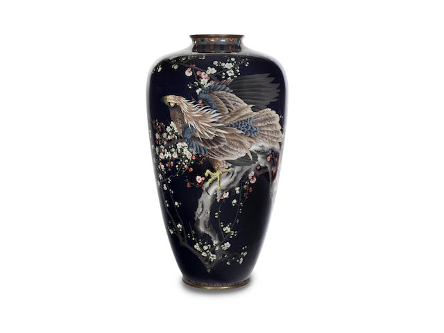 A large and impressive cloisonn&#233; enamel vase By Goto, Meiji period (late 19th century)