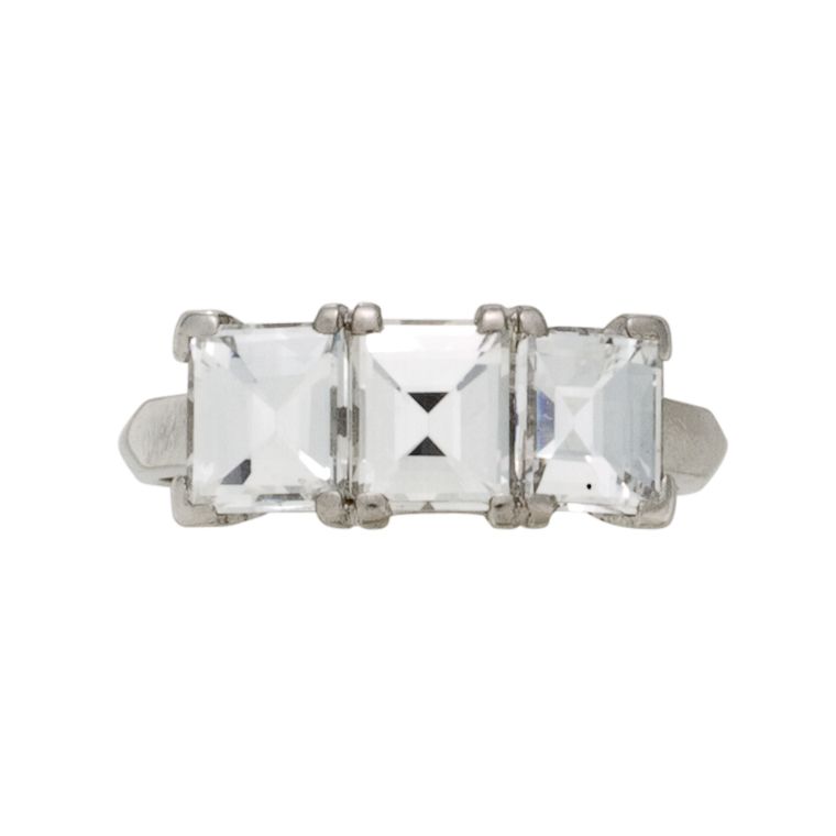 A diamond three-stone ring