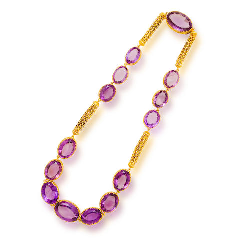 An amethyst necklace