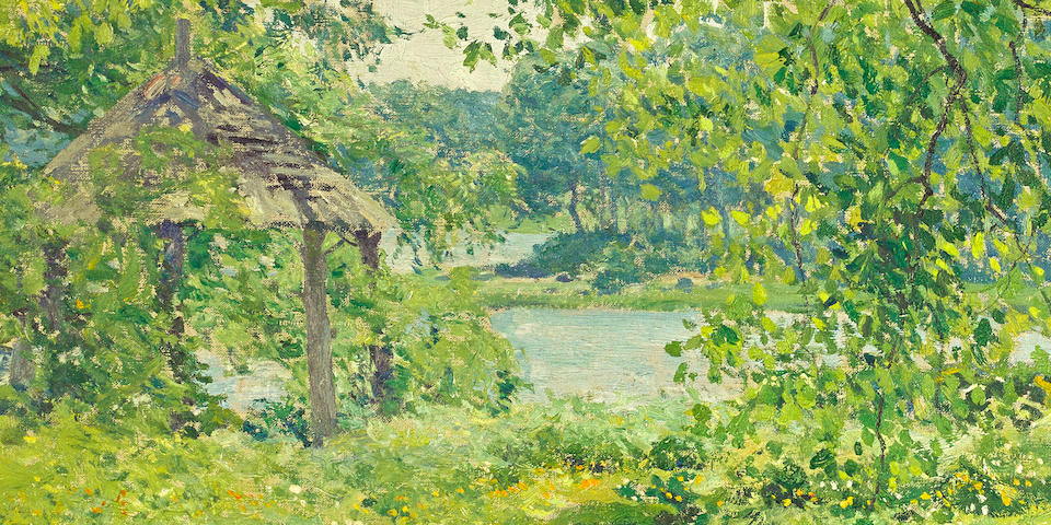 Guy Rose (American, 1867-1925) At Duck Cove 29 x 24in