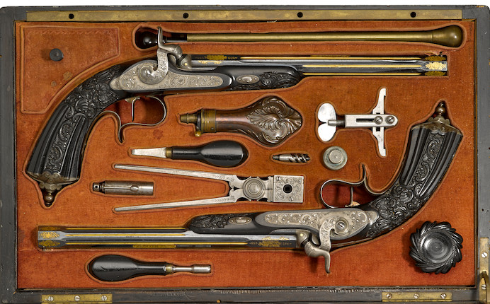 A fine cased pair of French percussion pistols by Devisme -Select US Arms Type- image 1