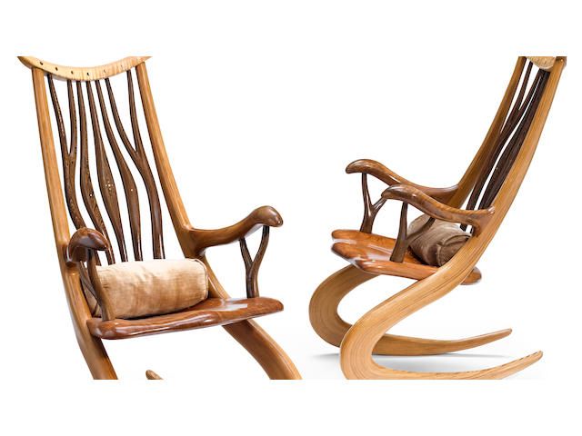 A pair of Contemporary bentwood rocking chairs