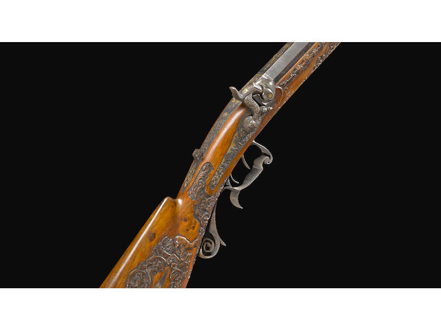 A fine German percussion rifle by W. Pfeuffer of Stuttgart -Select US Arms Type-