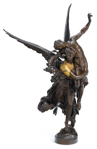 A French gilt and patinated bronze figural group: Gloria Victus  after a model by Jean Antonin Merci&#233; (French, 1845-1916) F. Barbedienne foundry, Paris late 19th century