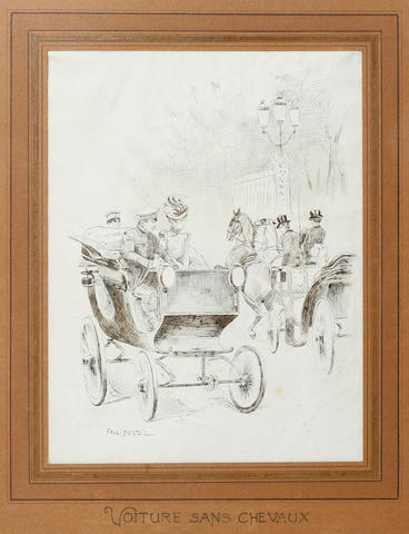 An early motoring seen by Paul Destez, "Voiture Sans Chevaux"(Car without horse,)