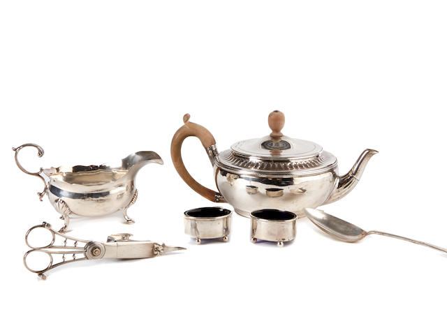 An assembled group of Georgian sterling silver hollowware and accessories by various makers, London, late 18th / early 19th century