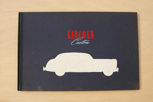 A 1941 Lincoln Custom Hardbound car brochure,