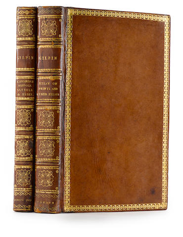 GILPIN, WILLIAM. 1724-1804. An Essay on Prints. WITH: Two essays: One on the Author's Mode of Executing Rough Sketches; The Other, on the Principles on Which they are Composed. BOUND WITH: Observations on Several Parts of the Counties of Cambridge, Norfolk, Suffolk and Essex. Also on Several Parts of North Wales ... In Two Tours ... 1769 ... 1773. London: T. Cadell, 1802; 1804; 1809.