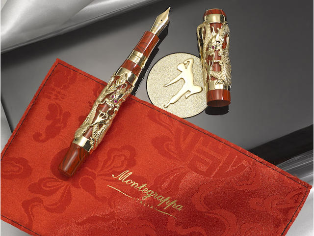 MONTEGRAPPA: The Dragon 2010 Bruce Lee 18K Yellow Gold Limited Edition 88 Fountain Pen