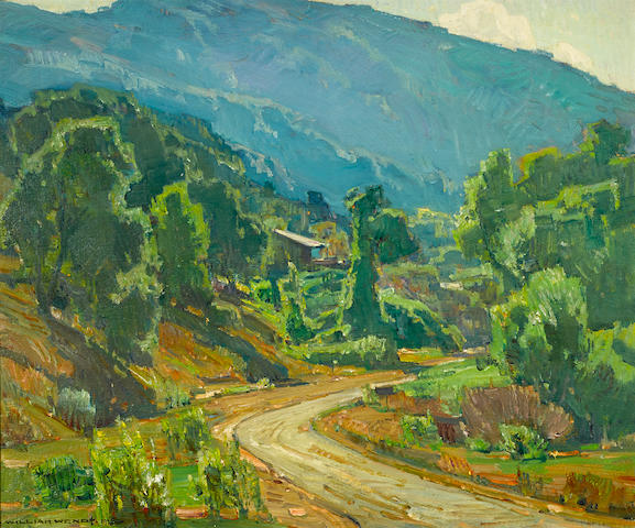 William Wendt (American, 1865-1946) Camp in the mountains, 1928 25 x 30in