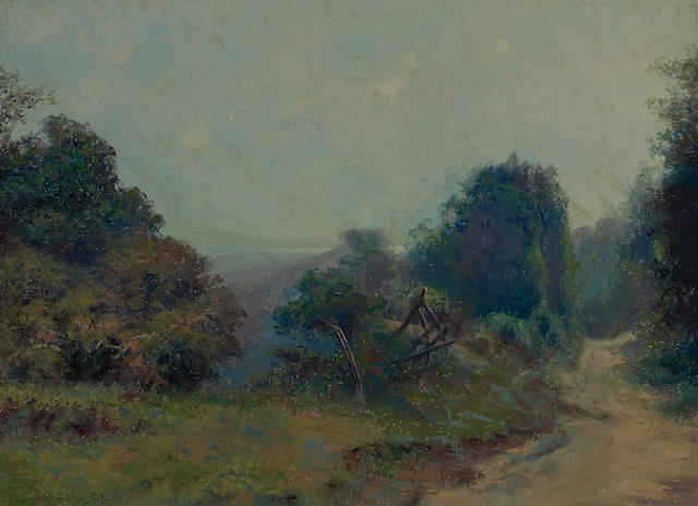 Charles Dormon Robinson (American, 1847-1933) A road in Marin 16 x 22in