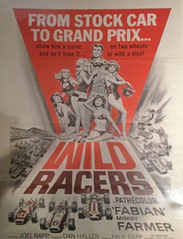 A selection of three racing themed 1950s era movie posters,