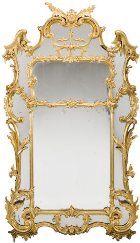A George III carved and giltwood pier mirror in the Chinese taste late 18th/early 19th century