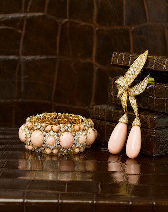 A diamond and coral bracelet image 3