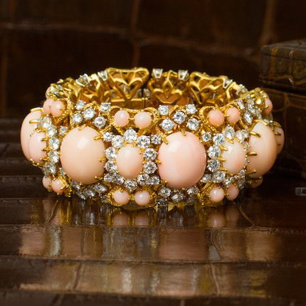 A diamond and coral bracelet image 2