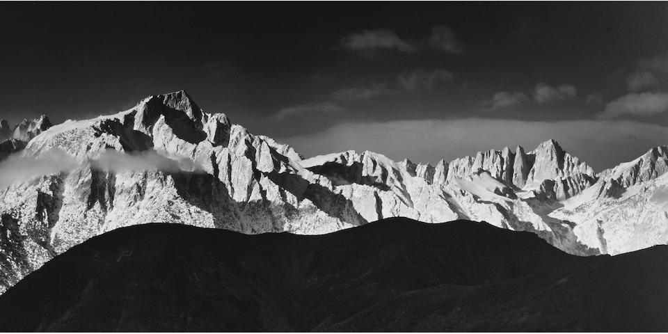 Ansel Adams (1902-1984); Winter Sunrise, Sierra Nevada from Lone Pine, California;