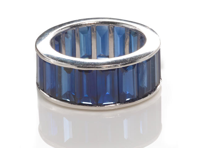 A sapphire eternity band
