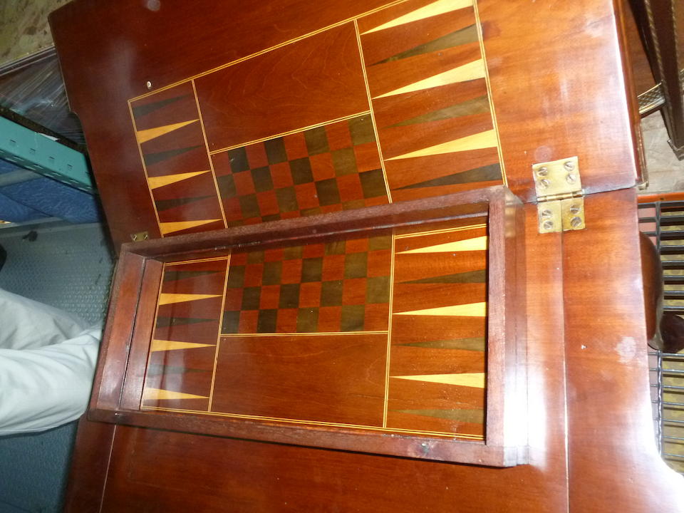 A George III triple top inlaid mahogany games table third quarter 18th century