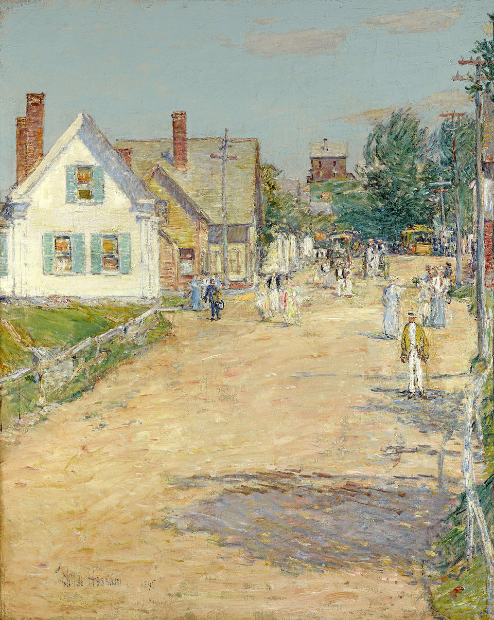 Bonhams : Childe Hassam (American, 1859-1935) East Gloucester, End Of The Trolley Line 26 1/4 X 21 1/4In