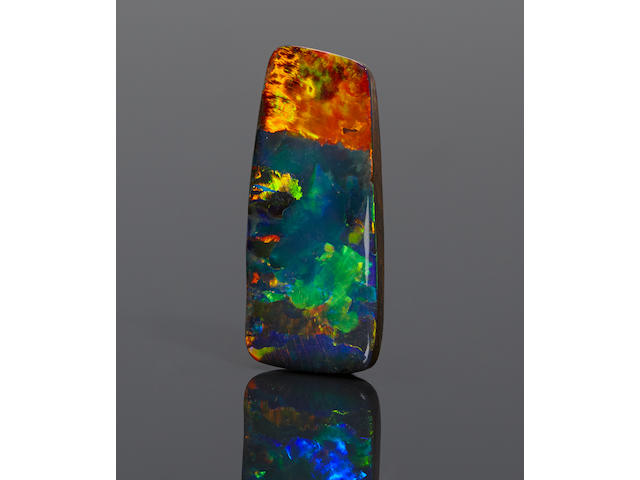 Exceptionally Vivid Picture Boulder Opal--"Coucher de soleil sur la mer"