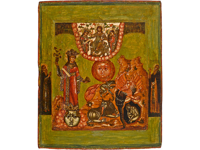 Icon of the Pure Soul with Saint Zosima and Saint SavatiiRussia, probably northwestern provinces, c. 1600
