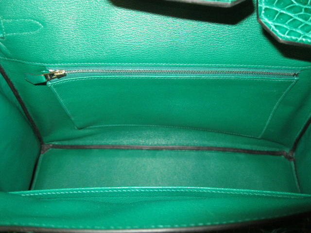 Bonhams : An Hermès green crocodile Birkin handbag