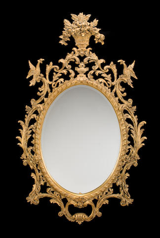 A George III style carved and giltwood pier mirror late 19th/early 20th century