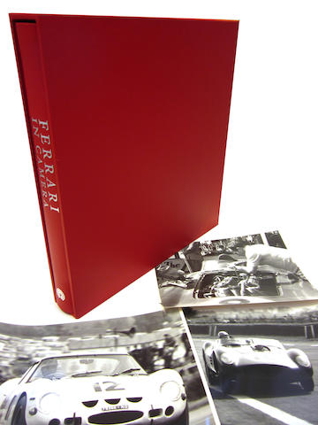 Geoffrey Goddard & Doug Nye: Ferrari in Camera; together with three original prints from the Goddard Picture Library,