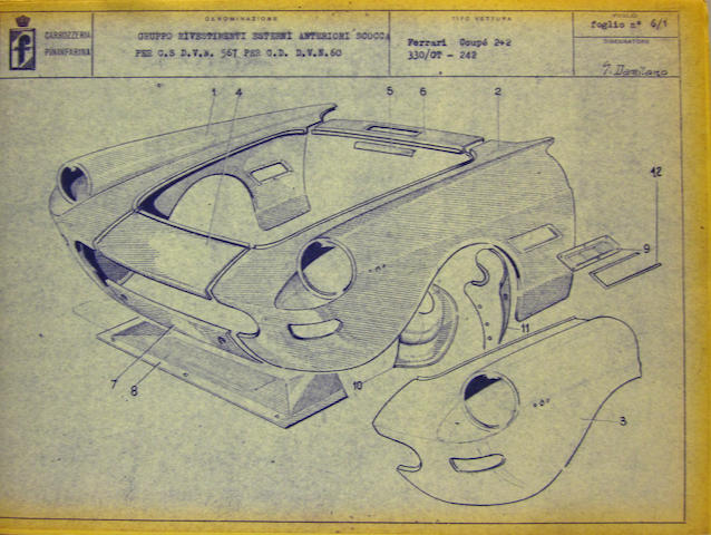 A Ferrari 330GT Body Coachwork spare parts list/catalog, 1967,