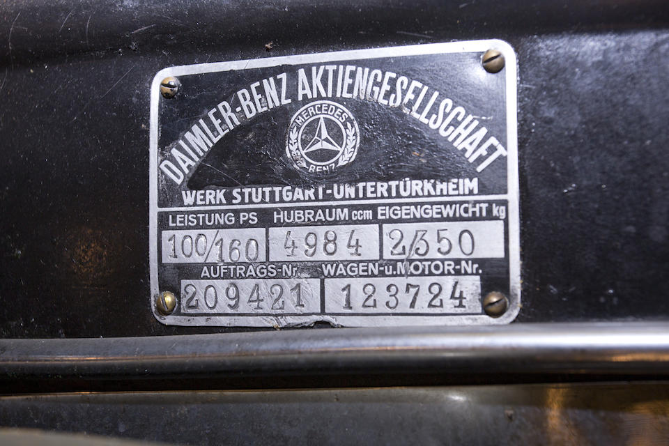 <b>1936 Mercedes-Benz 500K Sports Phaeton  </b><br />Chassis no. 209421 <br />Engine no. 123724