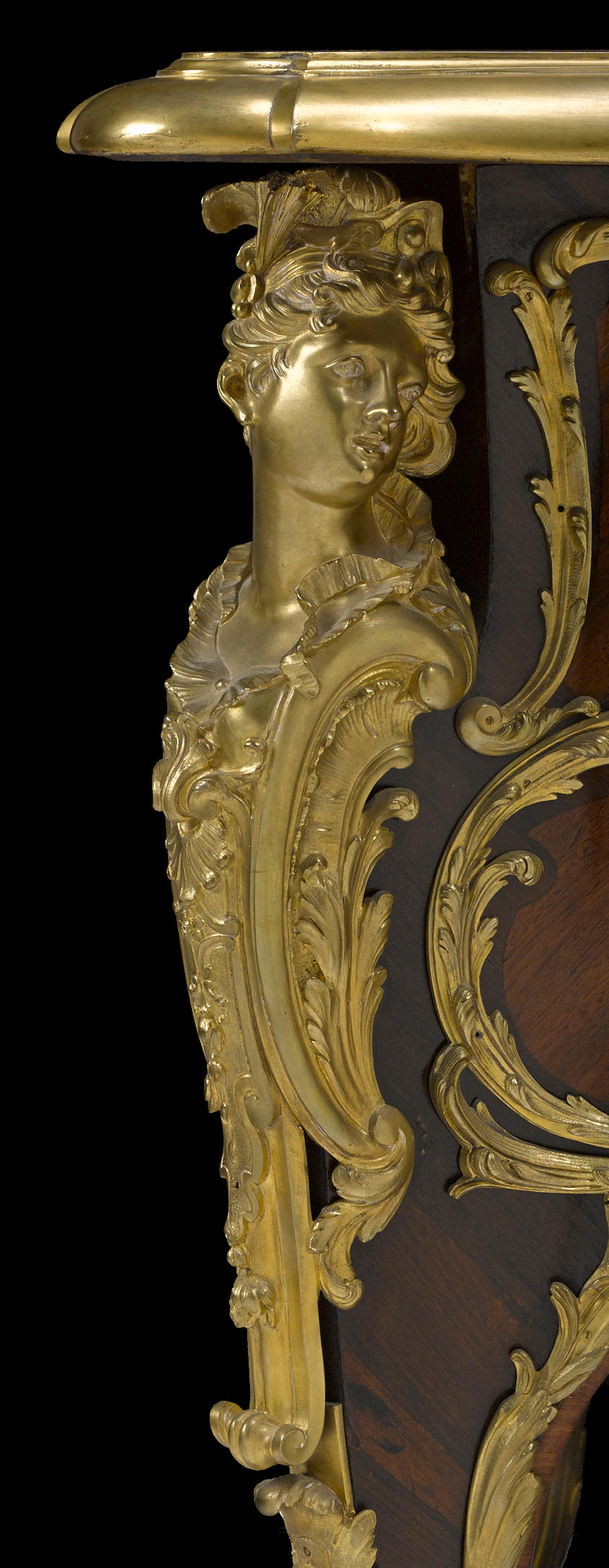 A fine Louis XV style gilt bronze mounted kingwood and mahogany bureau plat after Charles CressentFran&#231;ois Linke or Antoine Kriegerlate 19th century