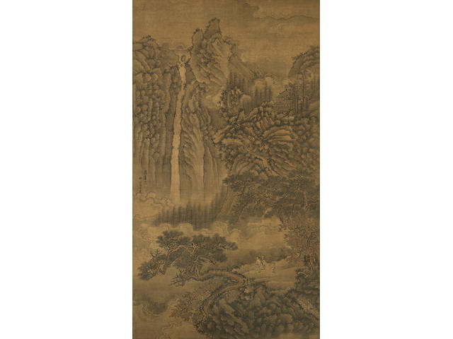 After Xie Shichen (19th century)  Waterfall Landscape