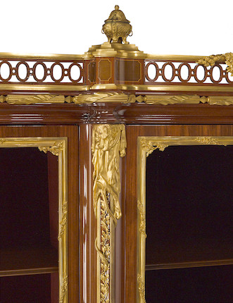 An important François Linke Louis XV style gilt bronze mounted marquetry bibliothequelate 19th century image 26