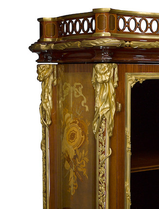 An important François Linke Louis XV style gilt bronze mounted marquetry bibliothequelate 19th century image 22