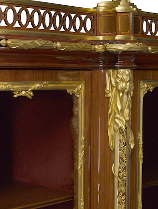 An important François Linke Louis XV style gilt bronze mounted marquetry bibliothequelate 19th century image 21