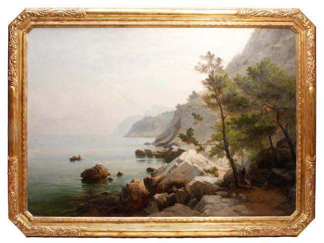 Luc Raphael Ponson (French, 1835-1904) Rochers de l'Estaque Marseille 69 x 98in