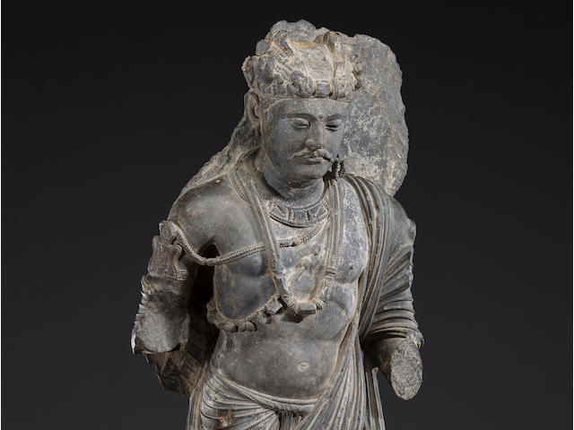 A schist figure of the Bodhisattva Shakyamuni Ancient region of Gandhara, 3rd/4th century