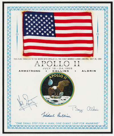UNITED STATES FLAG CARRIED BY BUZZ ALDRIN ON APOLLO 11.